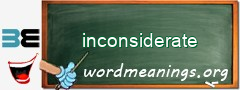 WordMeaning blackboard for inconsiderate